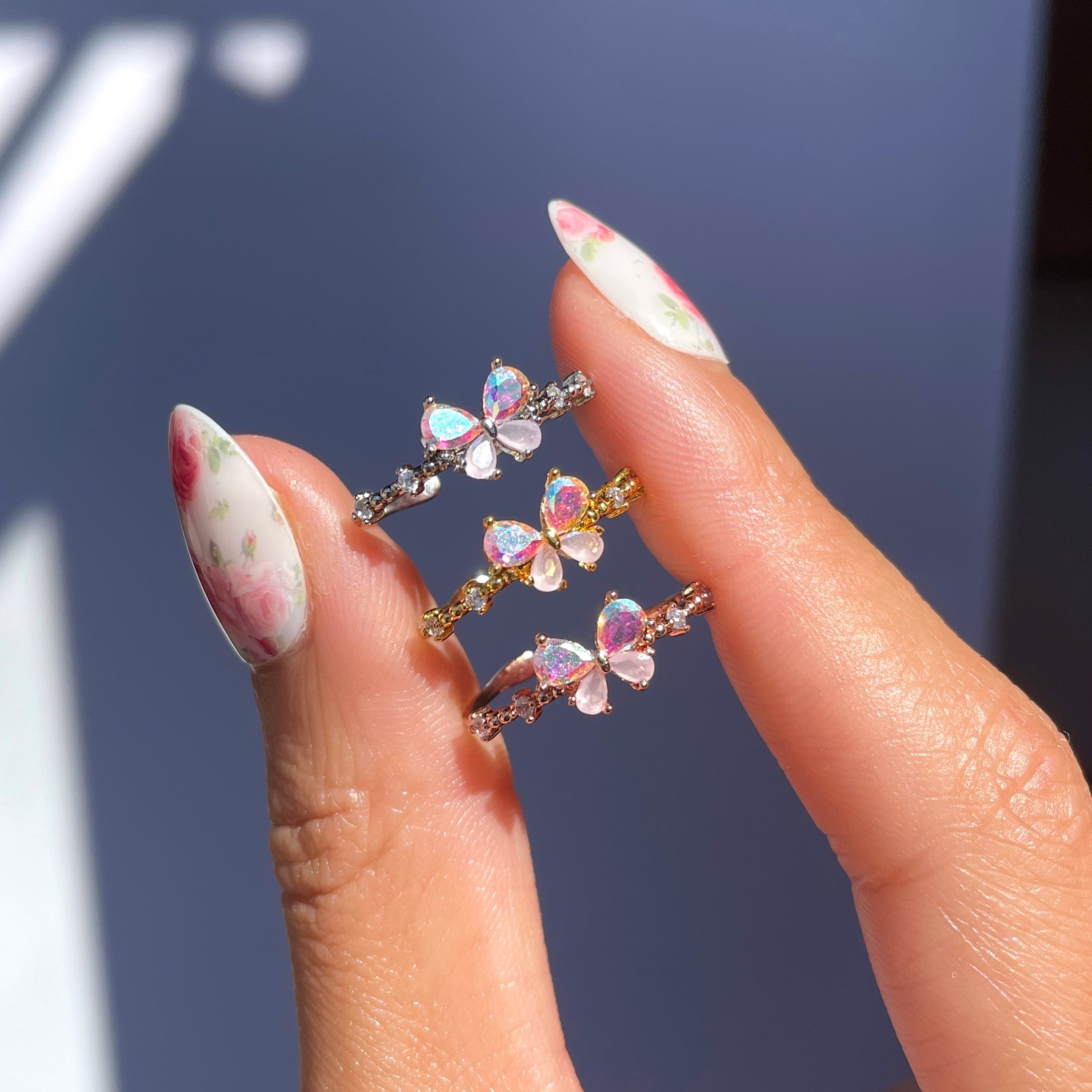Kaleidoscope Butterfly Adjustable Ring
